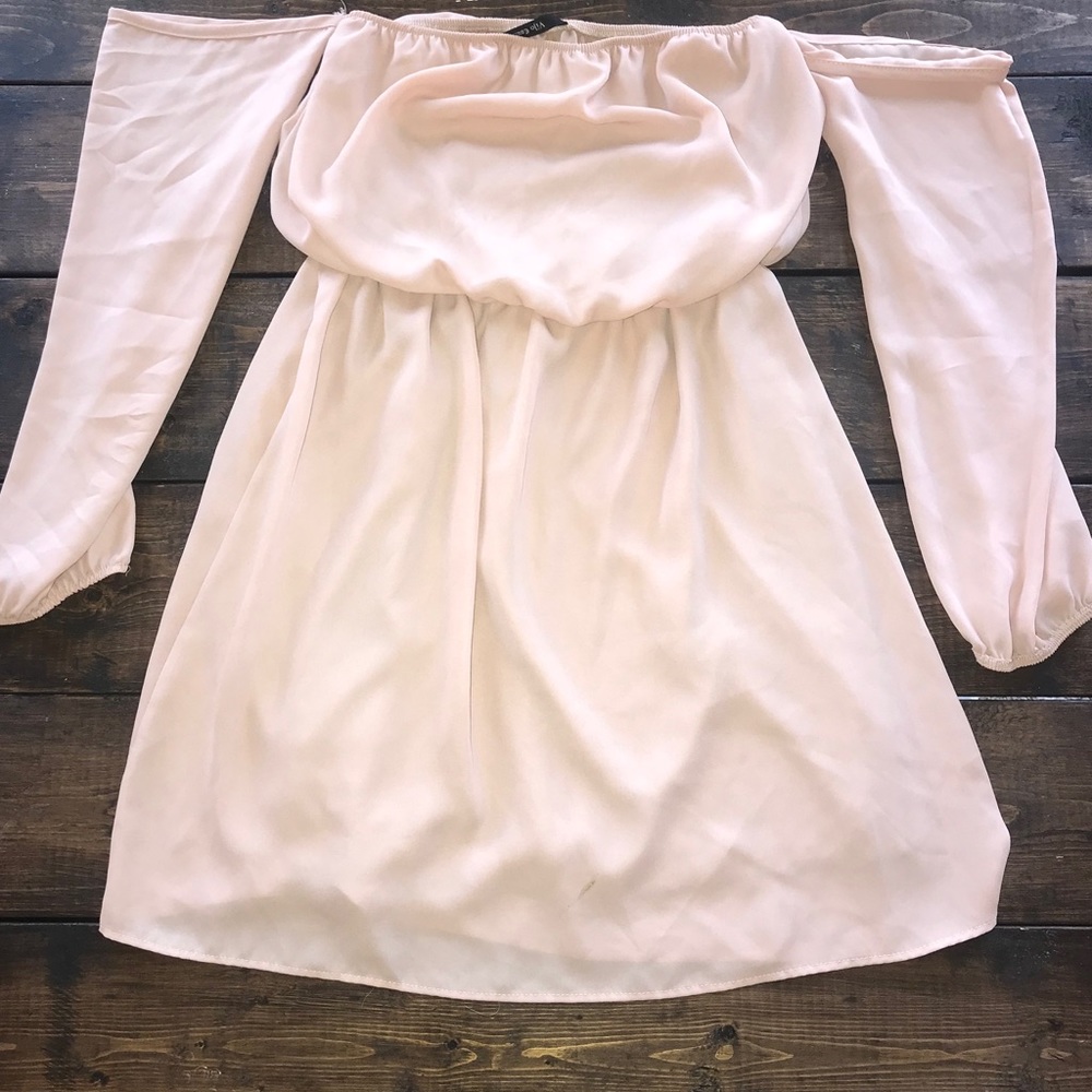 Mauve off the shoulder dress